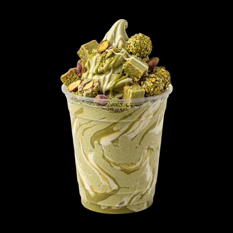 Glace fresh ice à la pistache et aux cookies