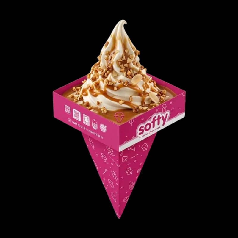 Cornet de glace Softy nappé de caramel