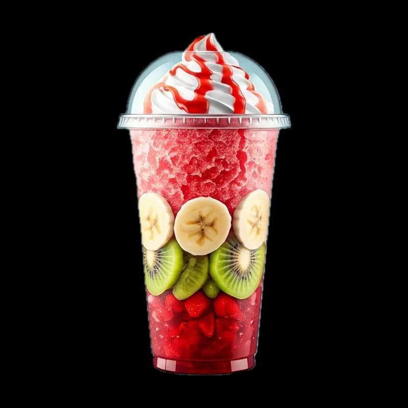 Grand gobelet glacé aux fruits frais, banane et kiwi