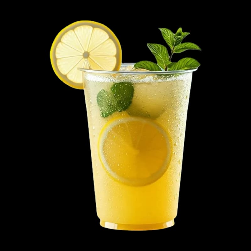 Jus de citron frais avec menthe et rondelle de citron
