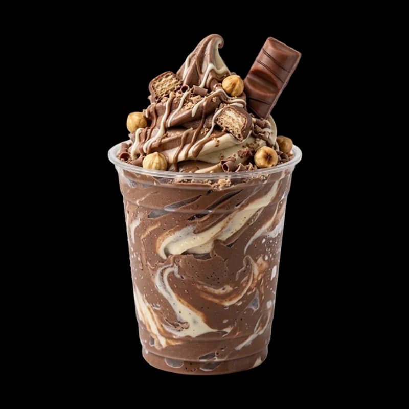 Glace fresh ice au chocolat avec barre Kinder Bueno