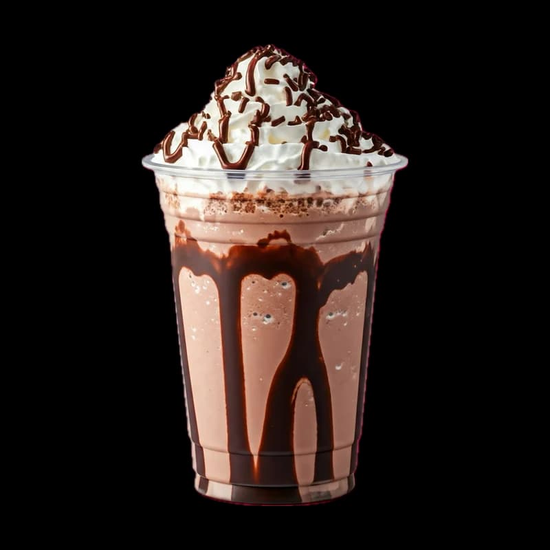 Milkshake au chocolat surmonté de chantilly