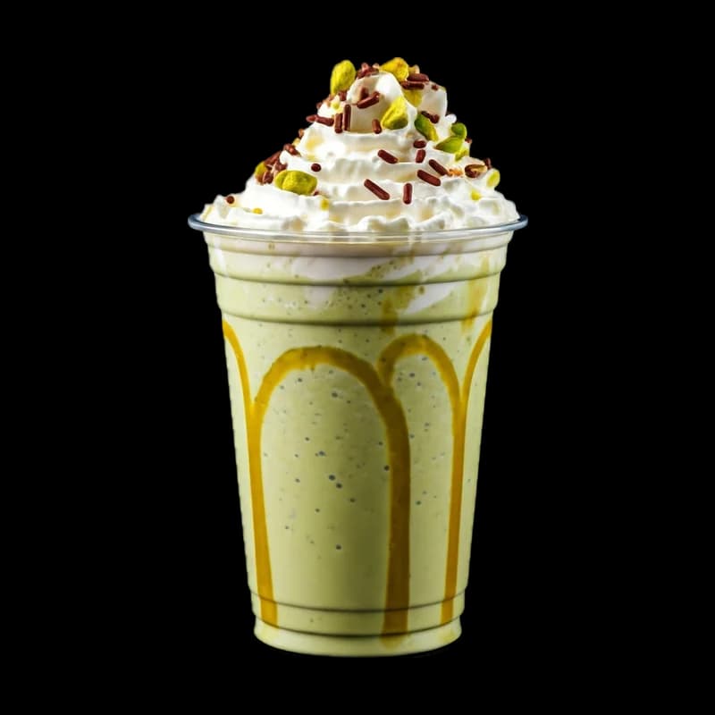 Milkshake à la pistache surmonté de chantilly