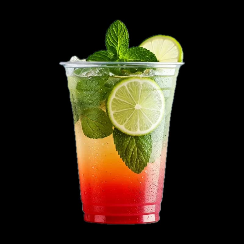 Mojito aux fruits avec citron vert et menthe