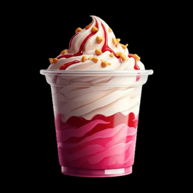 Gobelet de yaourt glacé vanille et fruits rouges